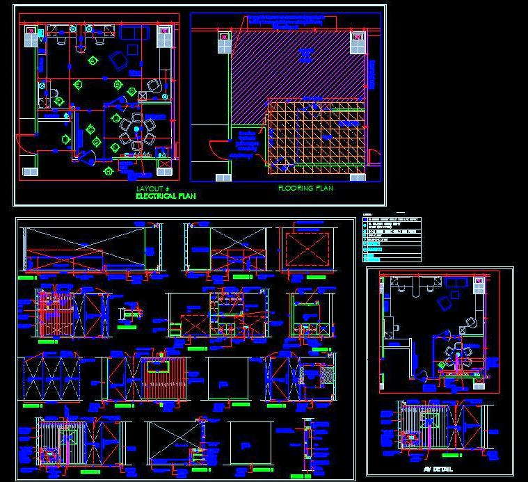 CEO Office CAD Layout with Workstations & attached Meeting Room